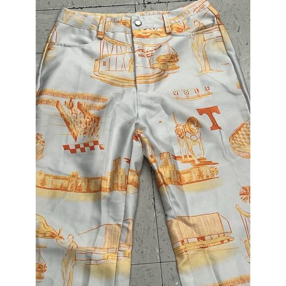Women’s Toile VOLS game Day Wide Leg Pants Slacks Orange white UTK Trousers S - Picture 5 of 12